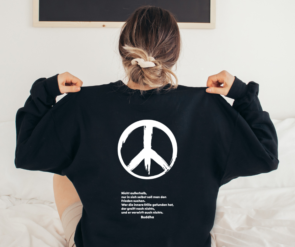 Damen Pullover Peace Zeichen 