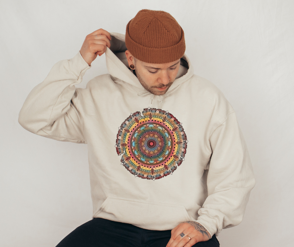 Bunter Mandala Kapuzenpullover