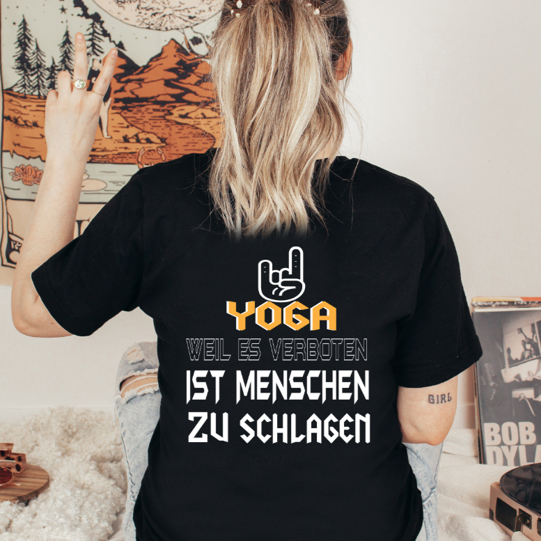 Bio Damen Tshirt mit lustigen Spruch Yoga