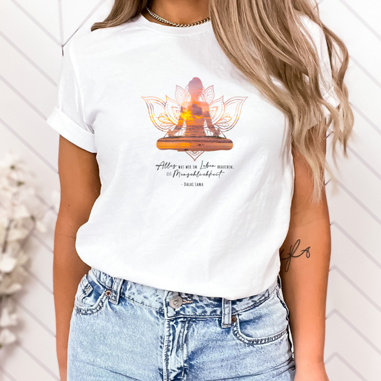 Bio Damen Tshirt Dalai Lama lotus Blume