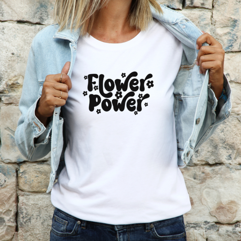 Flower Power Bio T-Shirt Weiß