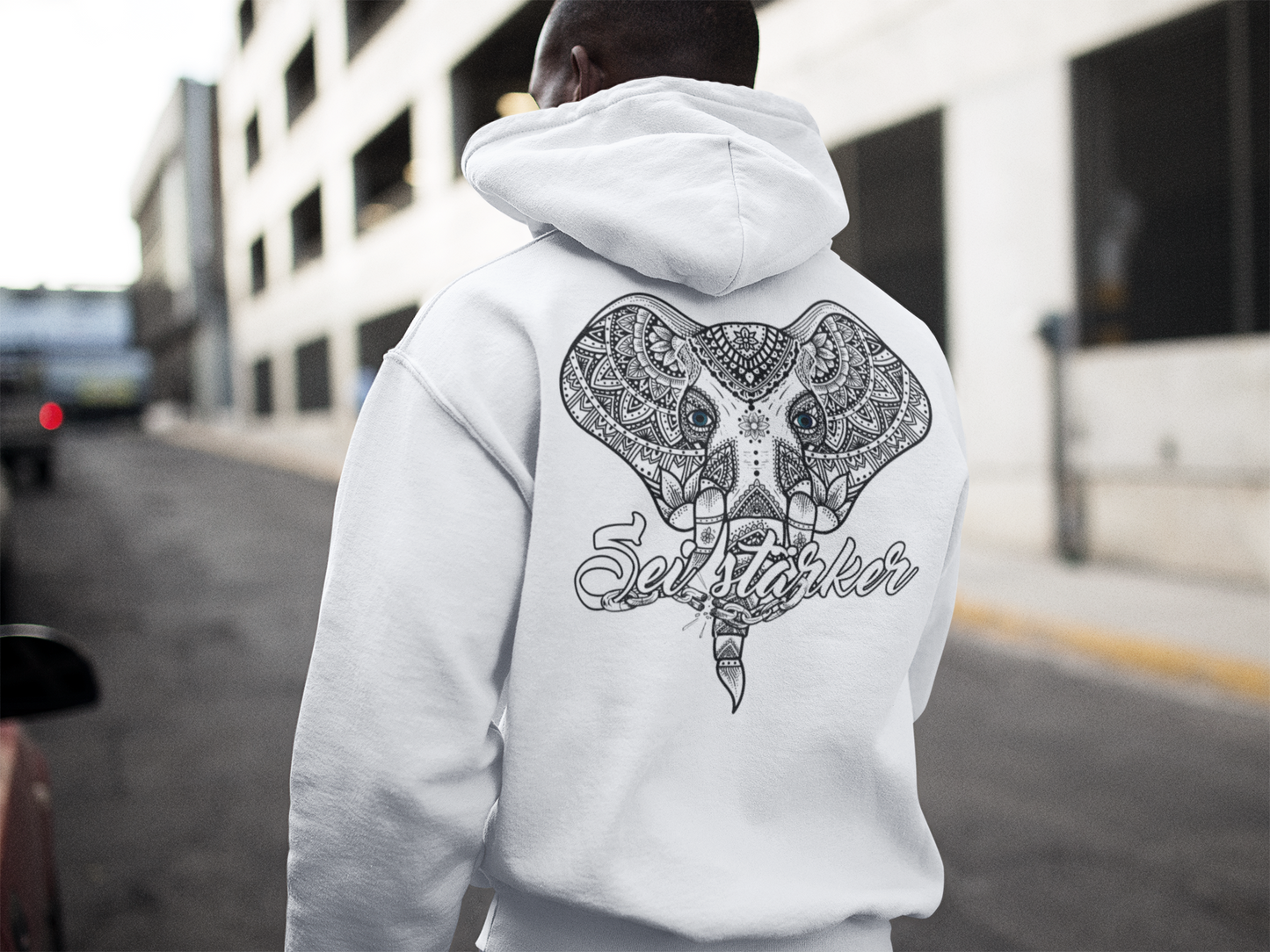 Herren Hoodie - Mandala Elefanten -.