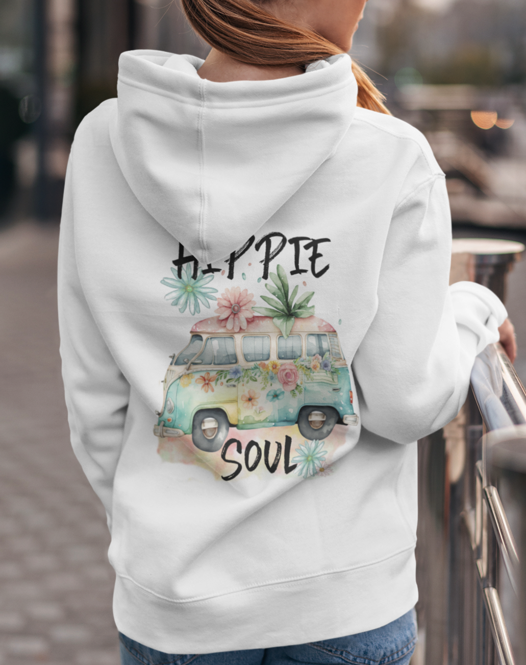 Gemütlicher Hoodie Weiß Hippie Soul