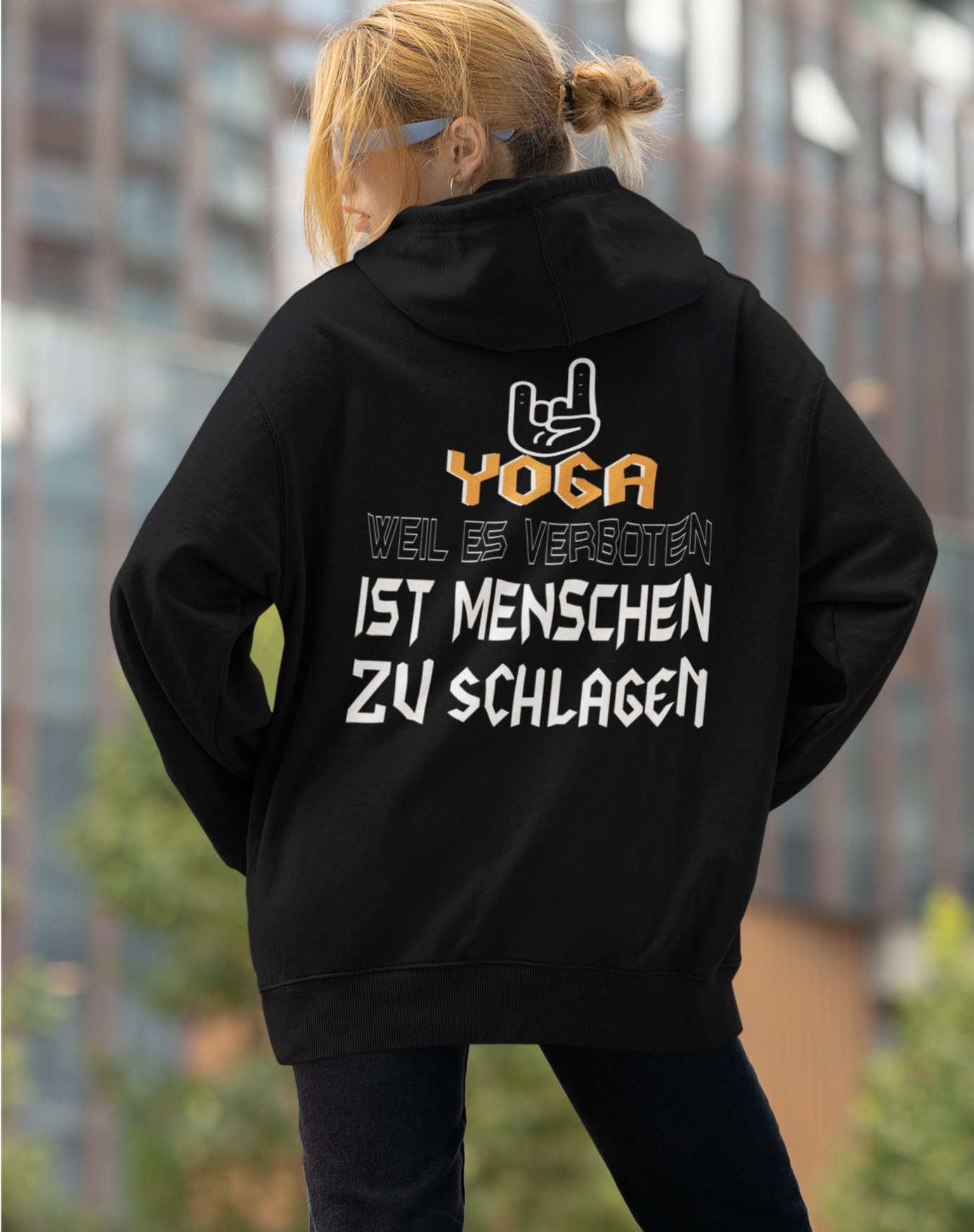 Yoga Damen Hoodie lustig