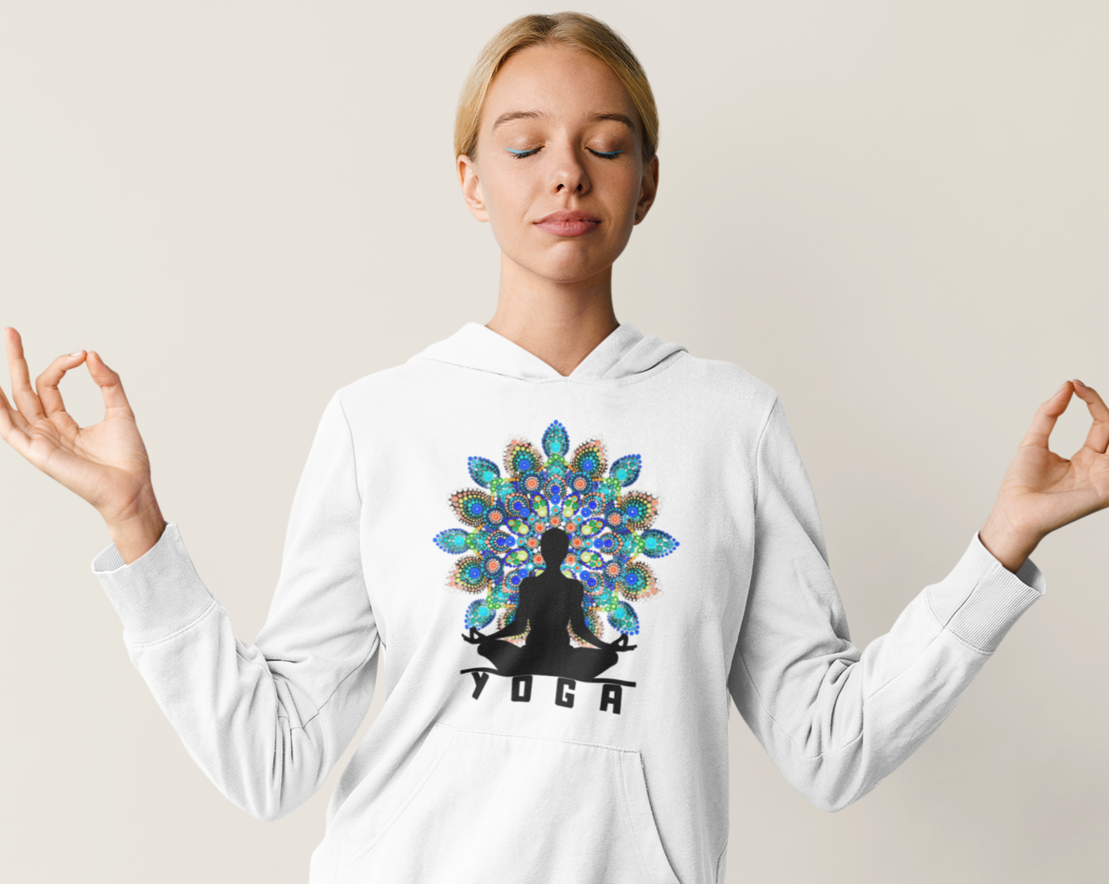Damen Hoodie - Mandala Yoga -.