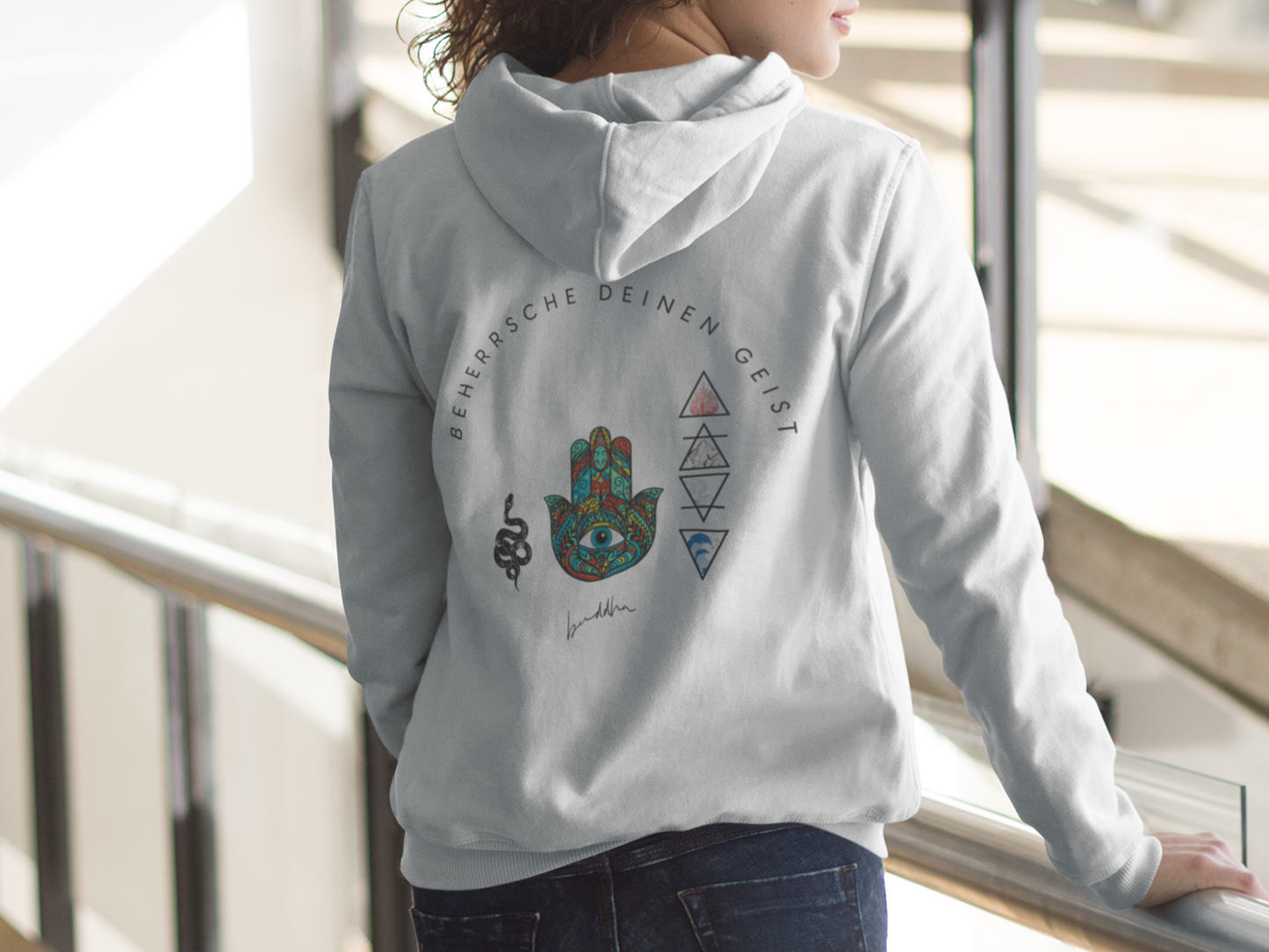 Yoga Elemente -Bio Zipper Hoodie Unisex.