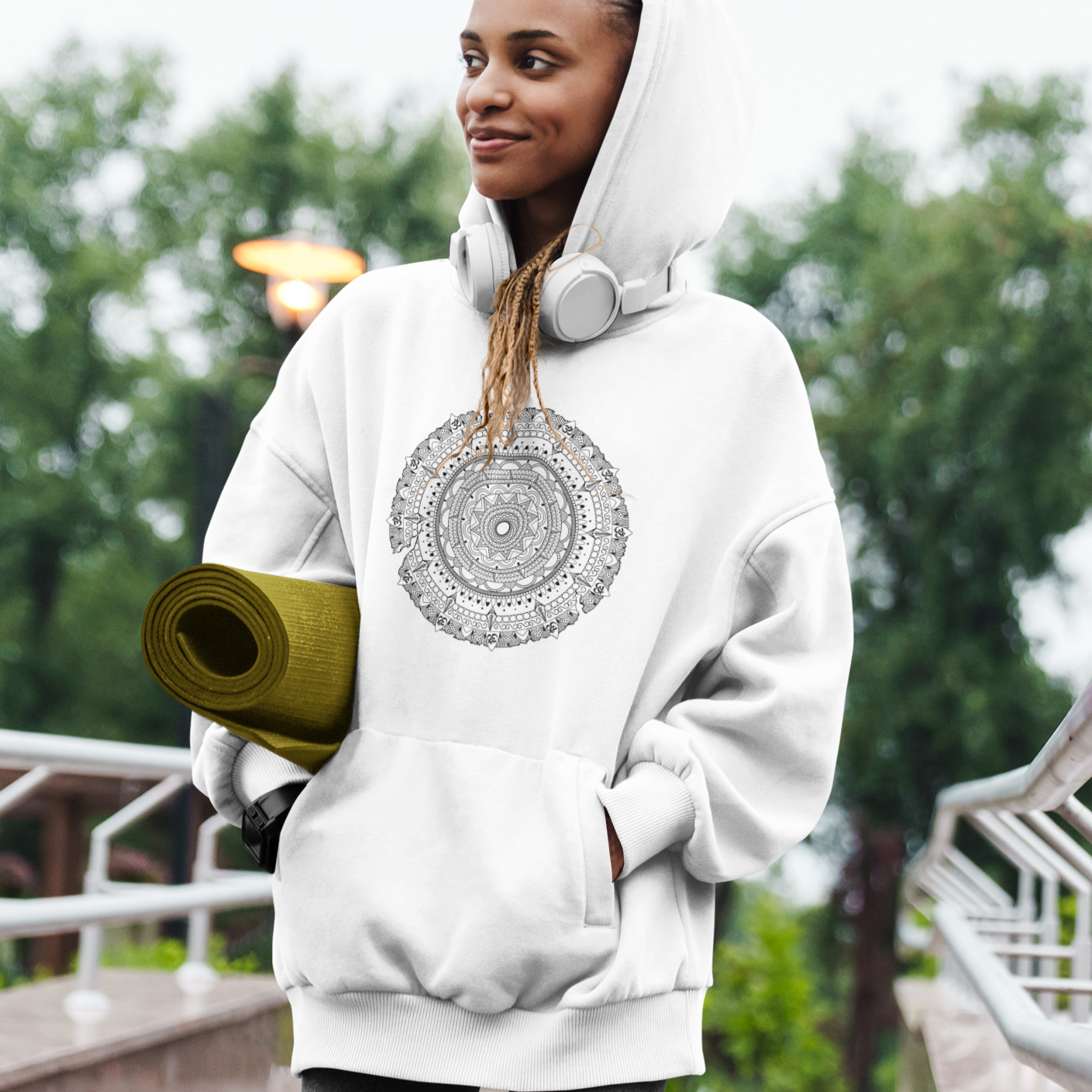 Damen Hoodie Mandala OM Zeichen