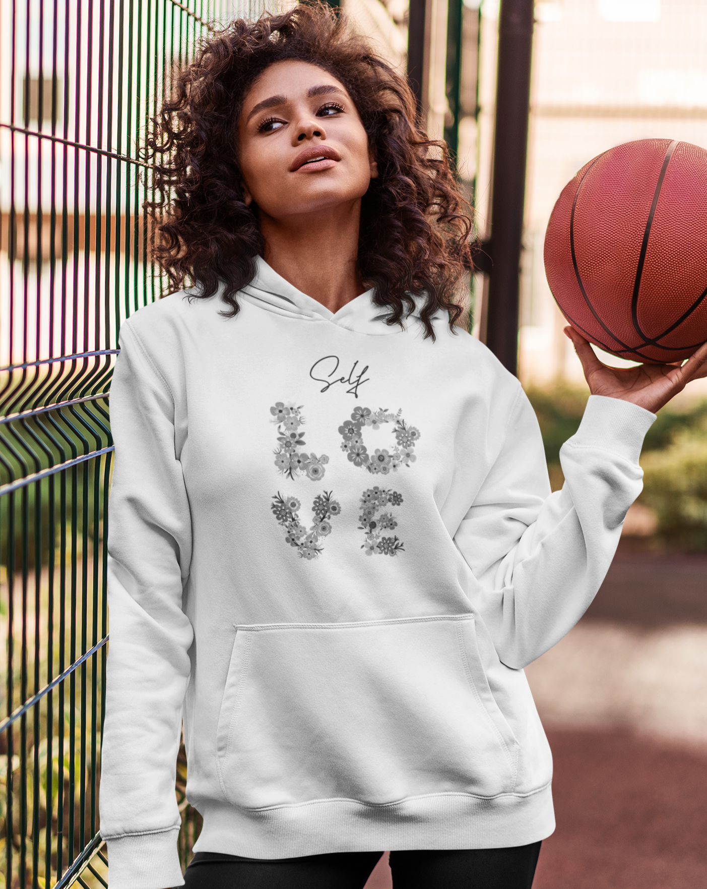 Damen Hoodie mit Statement self love