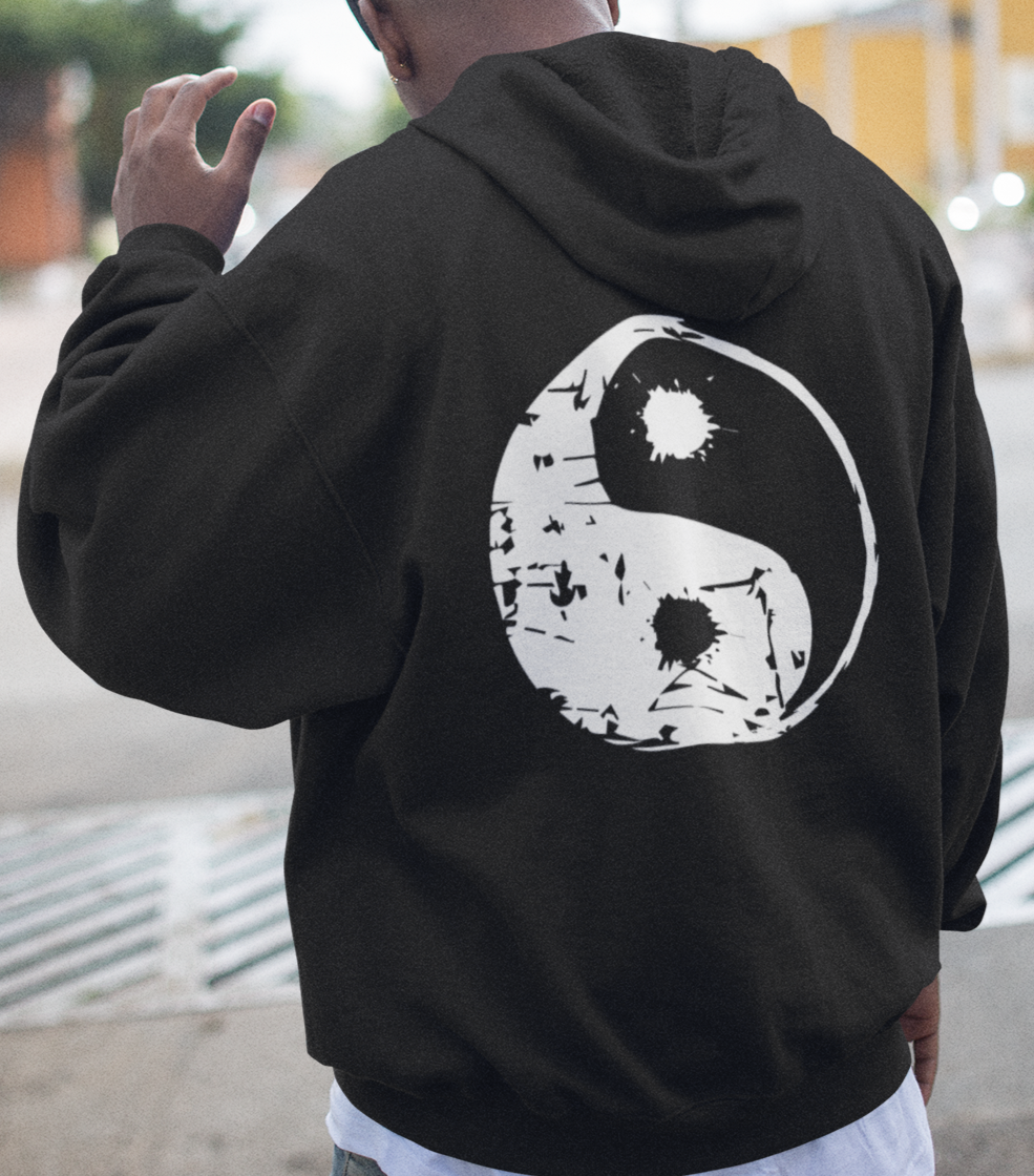 Stylischer Zipper Hoodie Yin Yang in verschiedenen Größen und Farben