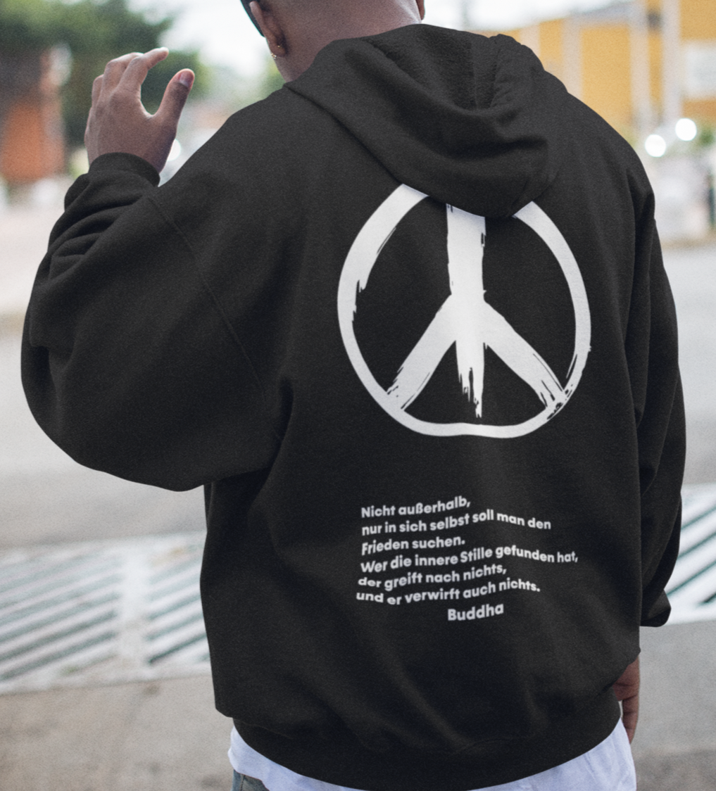 Zipper Hoodie schwarz Peace