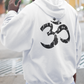 Zipper Herren Yoga Hoodie Weiß OM Design