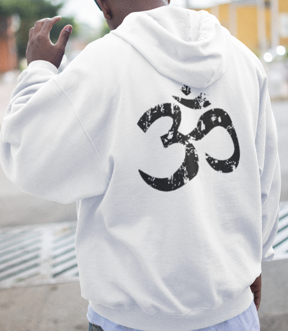 Zipper Hoodie Weiß OM Symbol