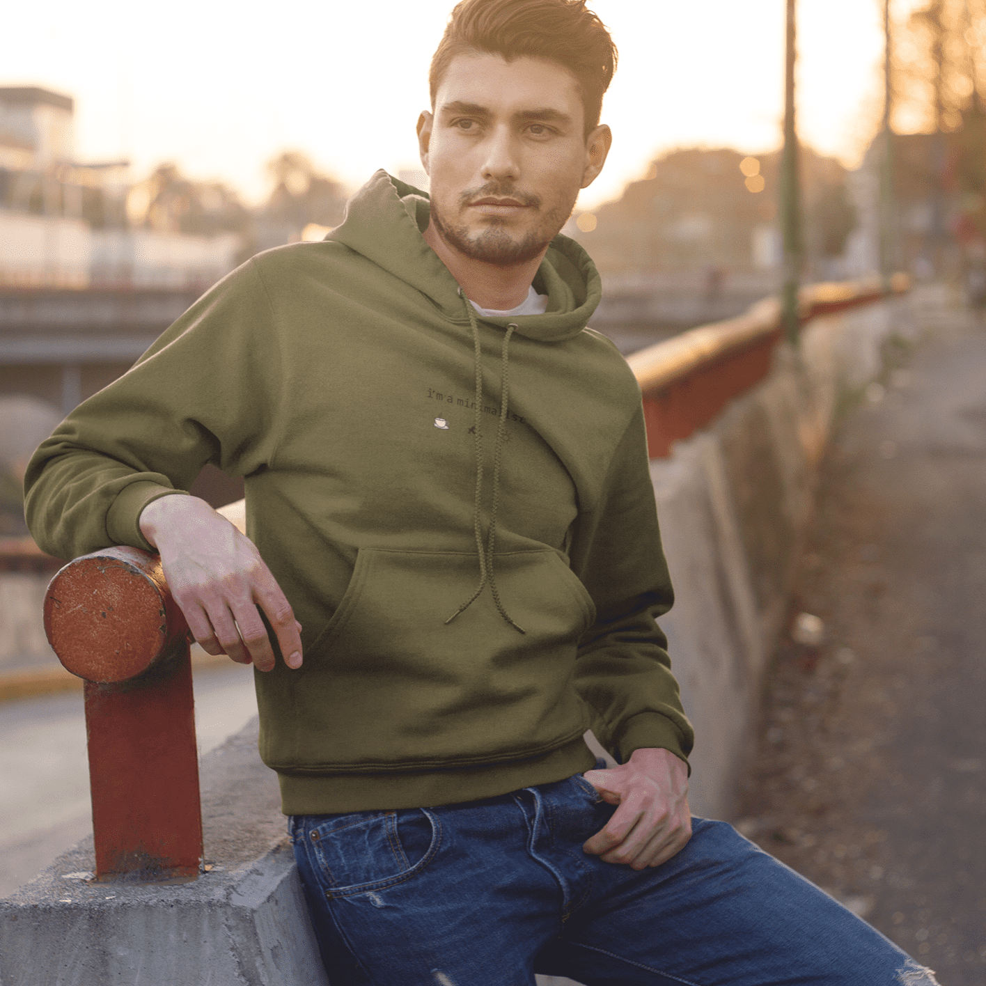 Minimalist Herren Hoodie Unisex