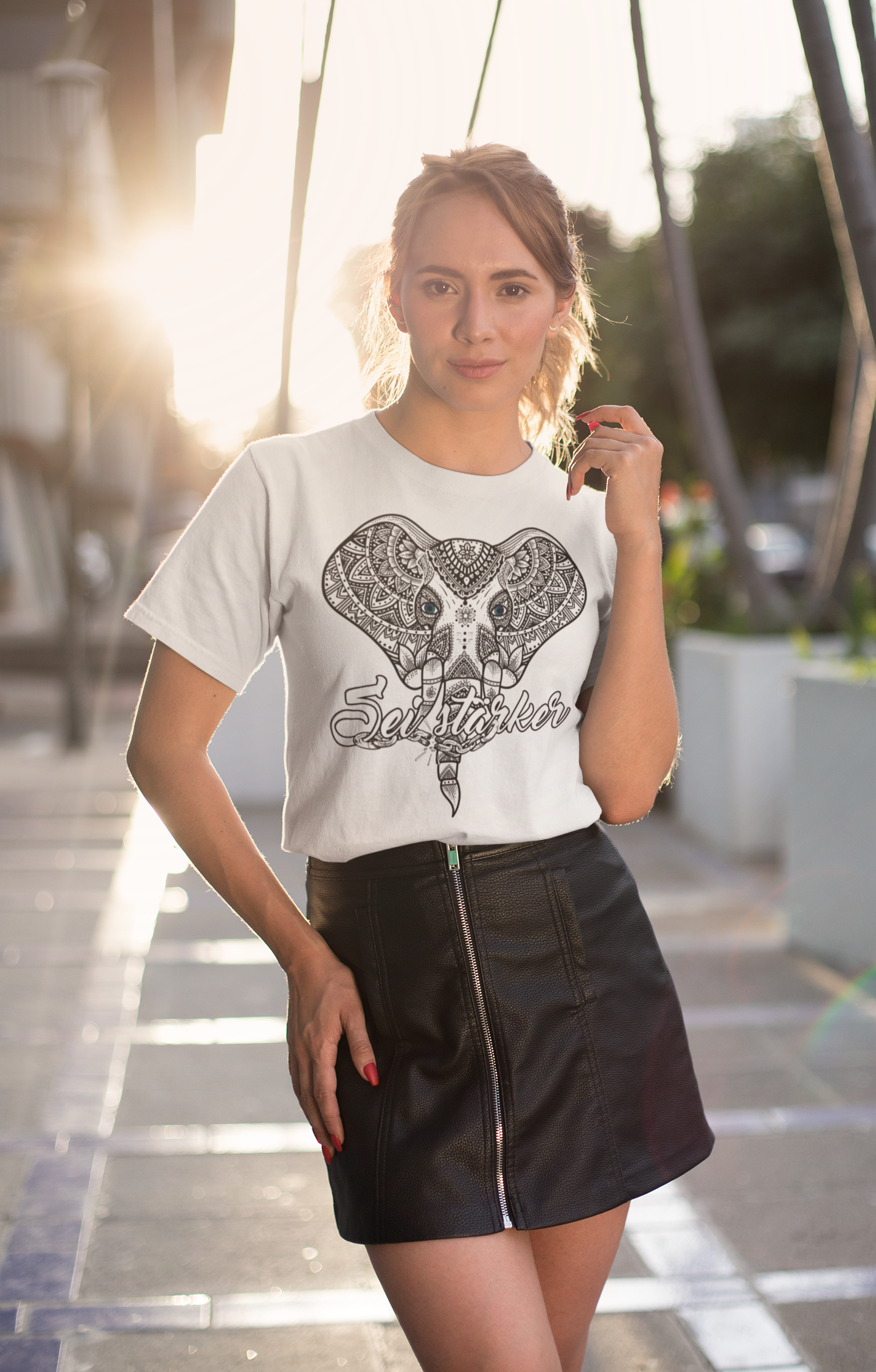 T-Shirt Bio - Mandala Elefant -.