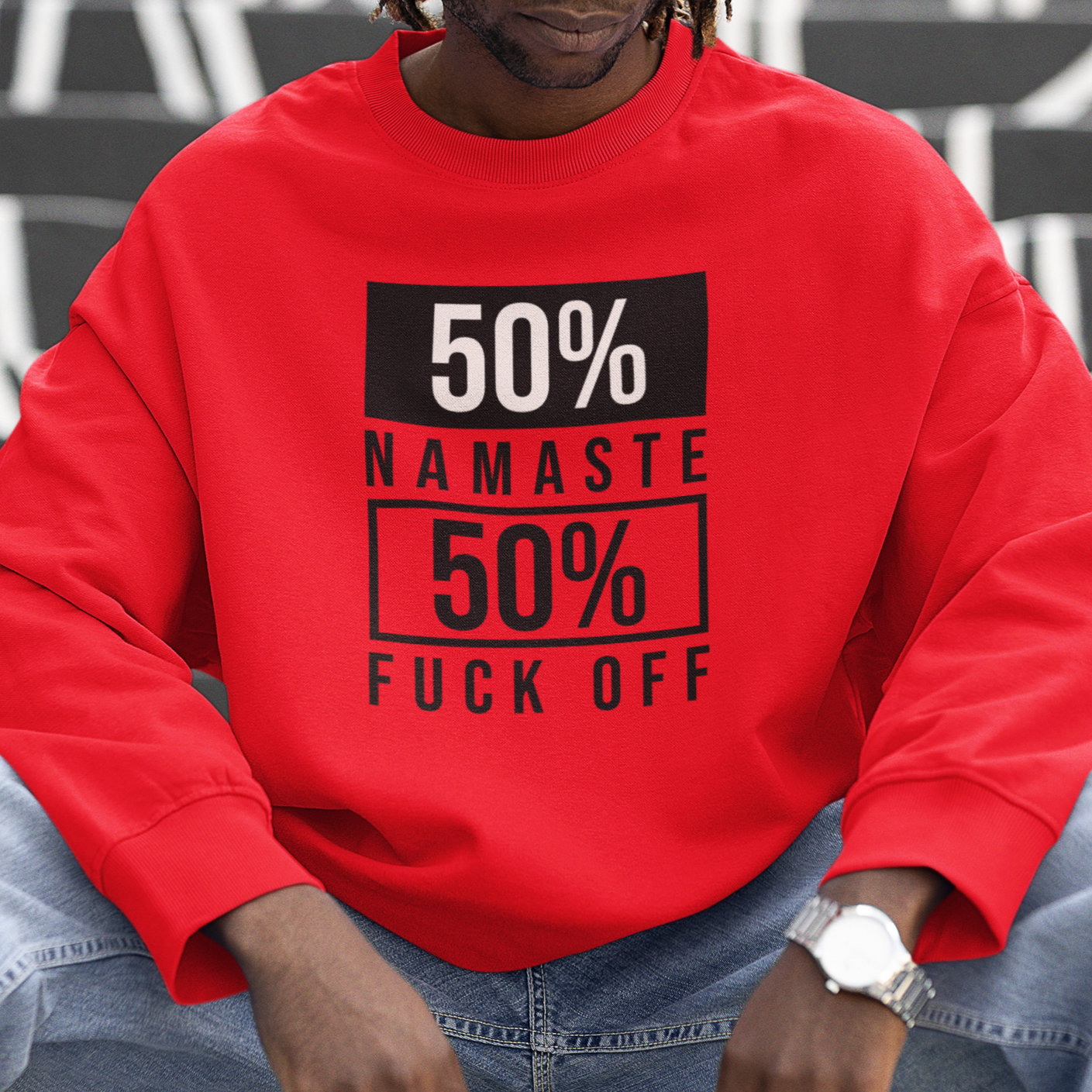 Sweatshirt Bio -50% Namaste 50% Fuck Off