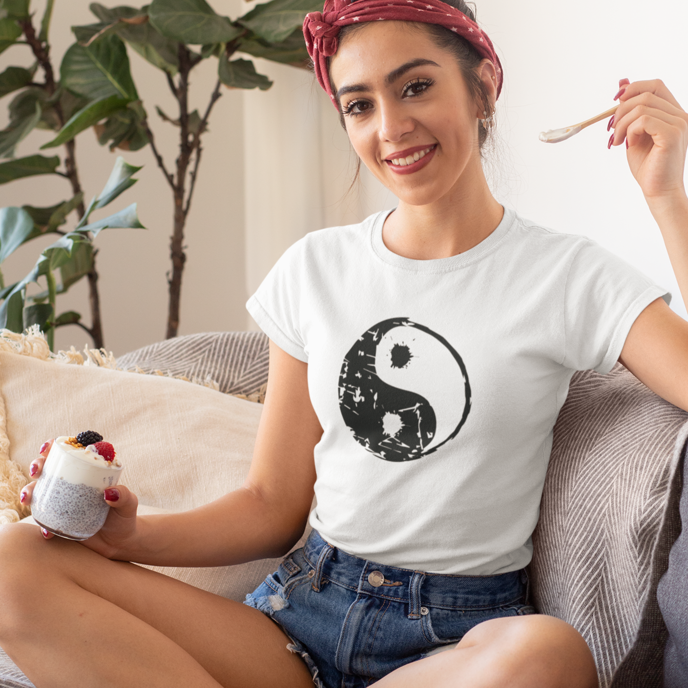 Damen Shirt yin yang