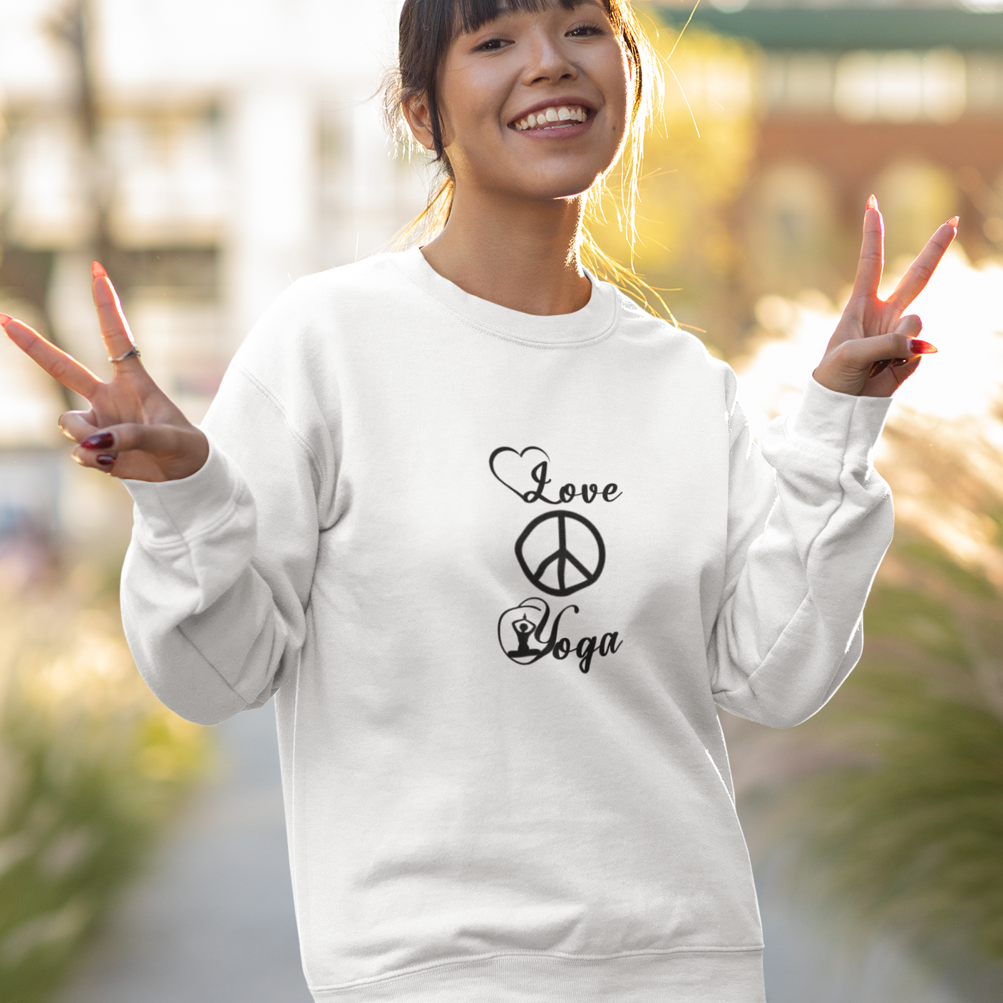 Pullover, Sweatshirt Bio Love Peace Yoga