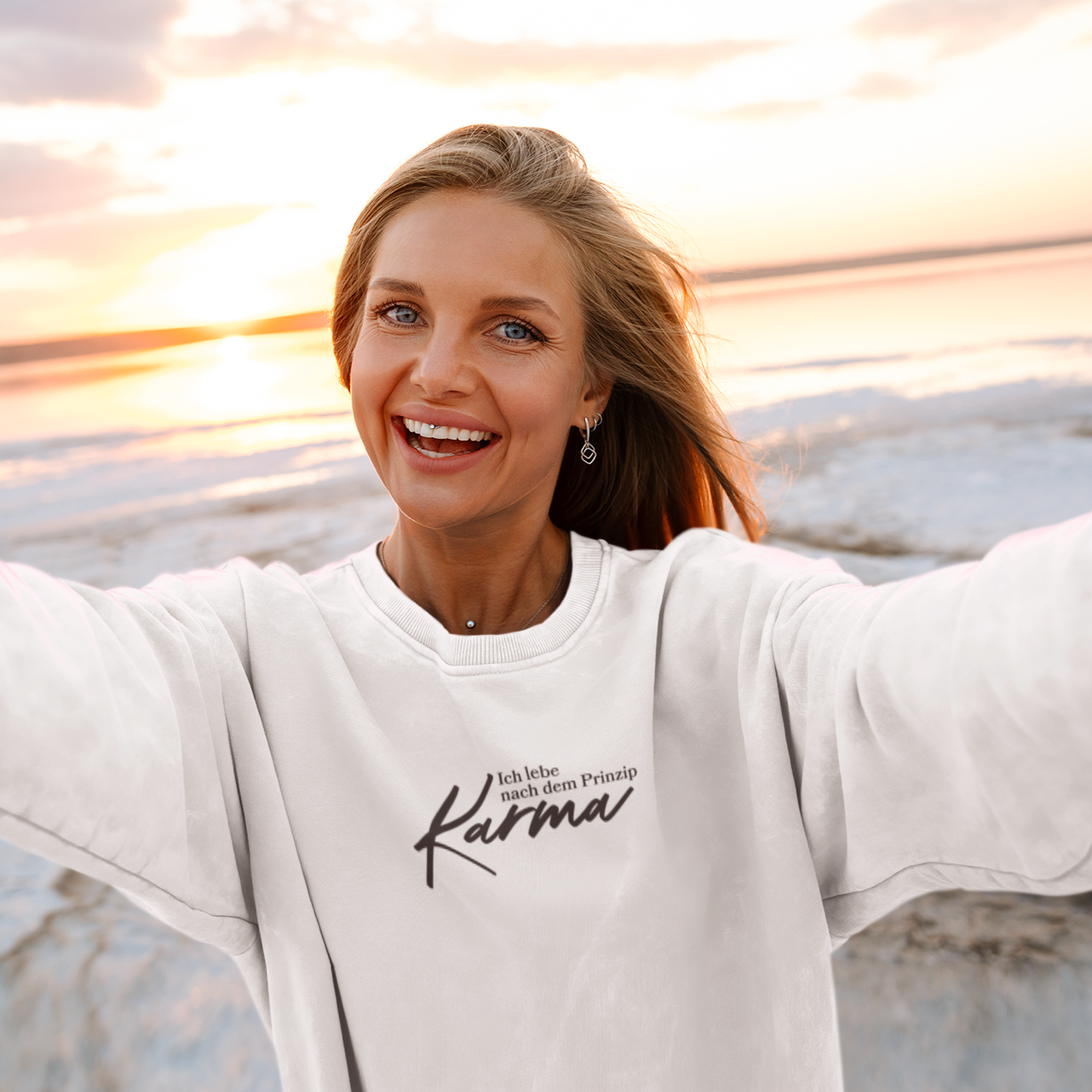 Karma Bio Baumwolle Pullover Weiß